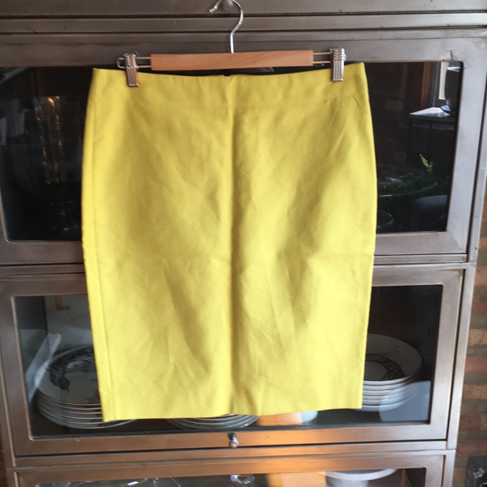 NWT J.Crew Citron No.2 Cotton Pencil Skirt